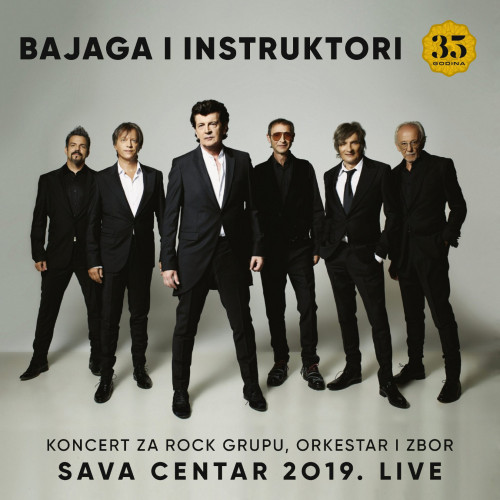 Omot live izdanja Bajage i Instruktora u Sava centru 2019. godine na sivoj pozadini.