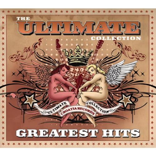 Omot CD-a The Ultimate Collection - Greatest Hits (2 CD) raznih izvođača prikazuje sliku s anđelom i đavolom na smeđoj pozadini. 