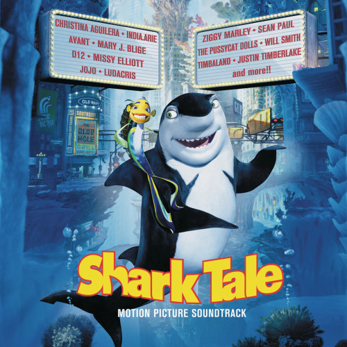 Omot CD-a Shark Tale - Motion Picture Soundtrack na plavoj pozadini.