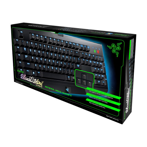 Slika mehaničke gaming tastature "Razer BlackWidow Ultimate" u originalnoj ambalaži.