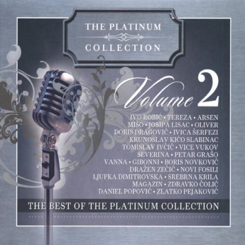 Omot CD-a Best of Platinum Collection prikazuje mikrofon na plavoj pozadini i ispisana imena raznih izvođača koji učestvuju na kompilaciji.