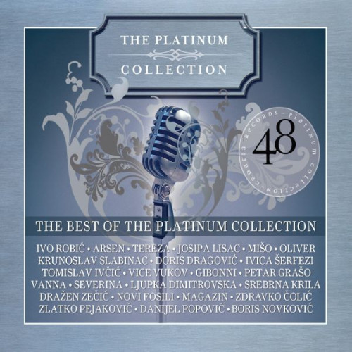 Omot CD-a Best of Platinum Collection prikazuje mikrofon na plavoj pozadini i ispisana imena raznih izvođača koji učestvuju na kompilaciji.