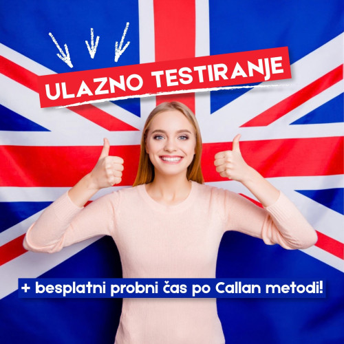 Plava nasmijana djevojka ispred britanske zastave.